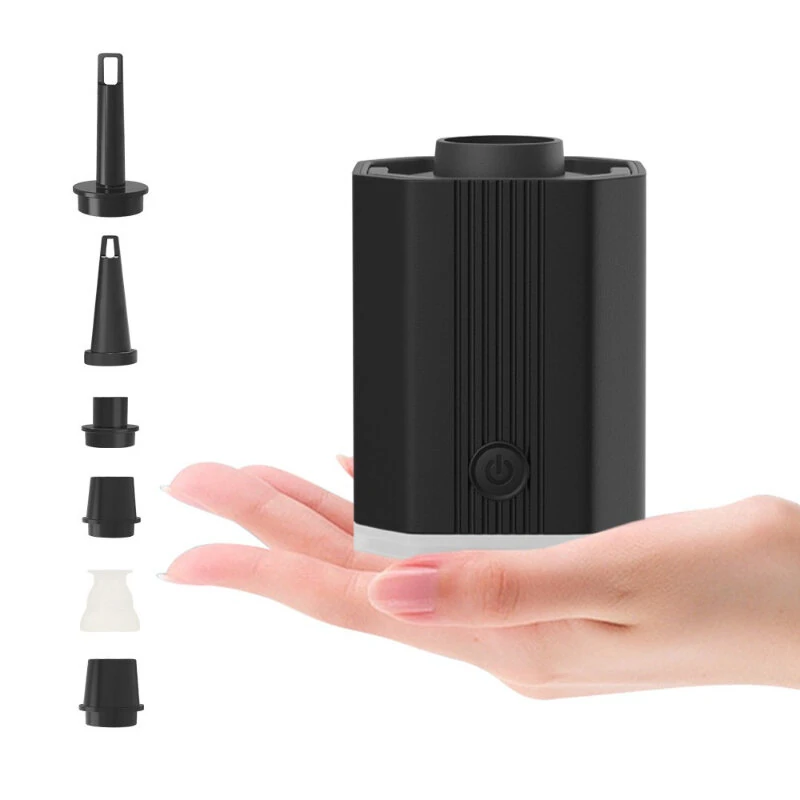 (image for) Portable Mini USB Inflator Pump for Air Mattress with LED Light Built-in Lithium Battery Vacuuming and Illuminating Outdoor Inflatable Pump